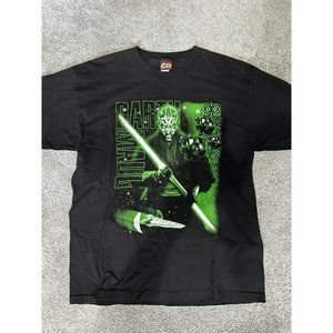 Vtg 1999 Star Wars Episode 1 Darth Maul T-Shirt XL Green Black  Graphic Tee Crew